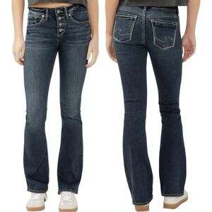 Silver Jeans Suki Mid Rise Bootcut Indigo W28 L33 Button Fly